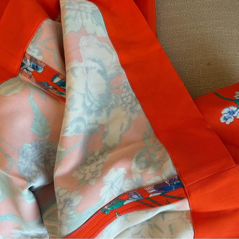 NEW Cara Cara Puff Sleeve Karene Midi Dress - Orange Red Floral - Picture 10 of 11